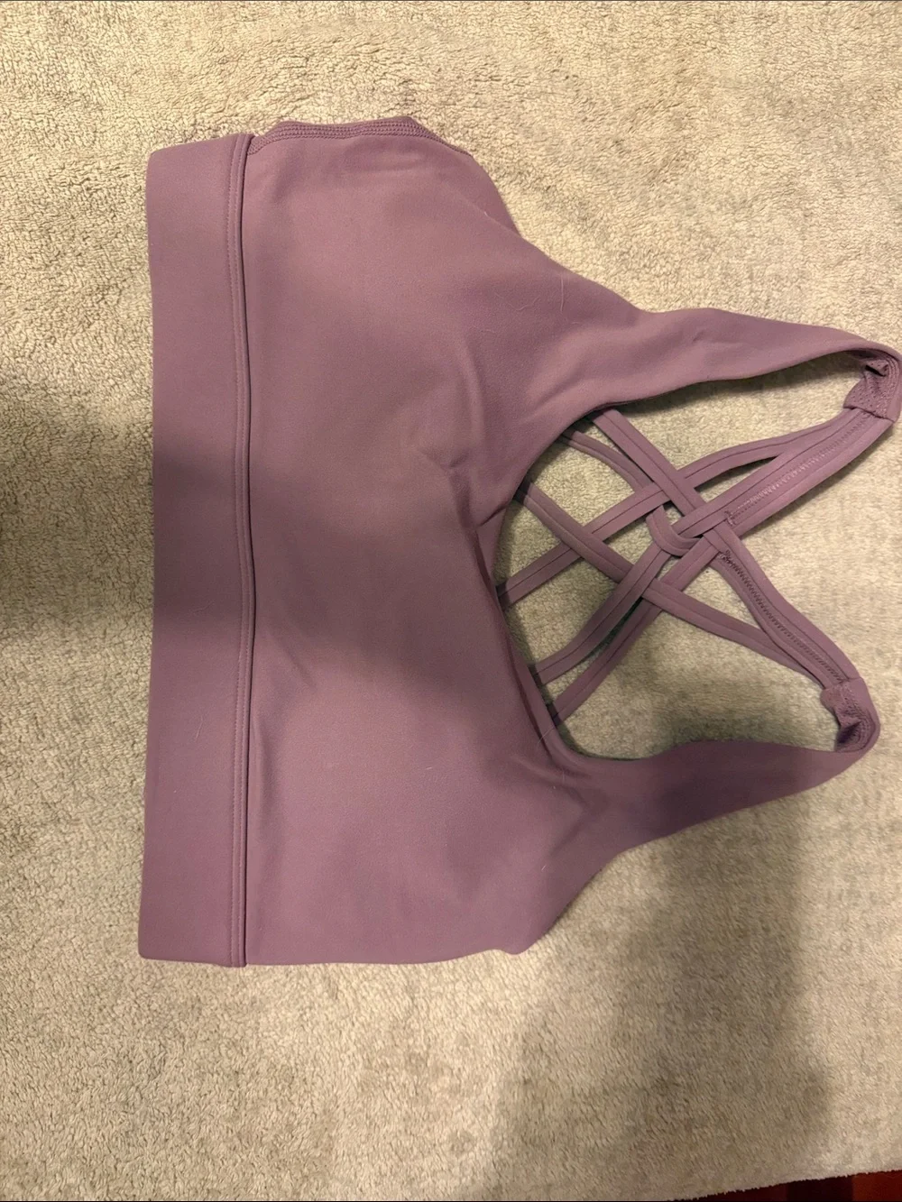 Strappy Back Mauve Sports Bra - Women's Active Support